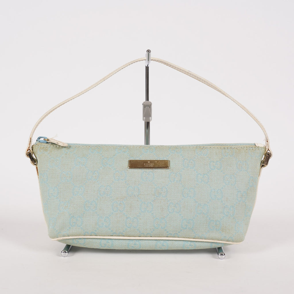 Authentic Louis Vuitton Monogram Denim Pochette M83532 Shoulder Bag 06E272090023