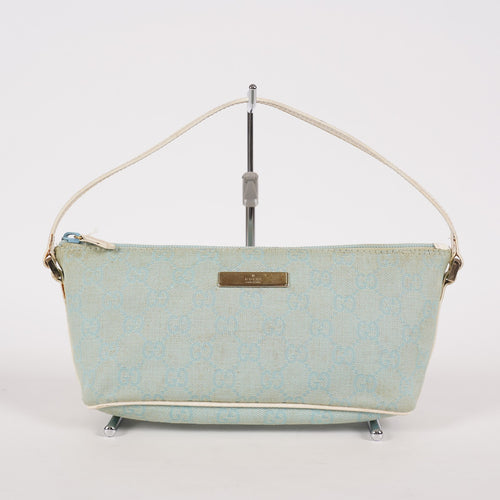 Authentic Louis Vuitton Monogram Denim Pochette M83532 Shoulder Bag 06E272090023