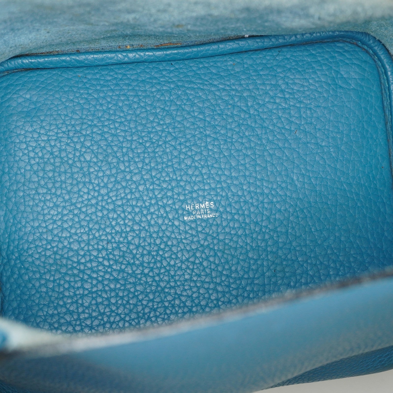 HERMES Picotin PM Blue Jean Clemence Leather Hand Tote Bag Used 07A1520592031