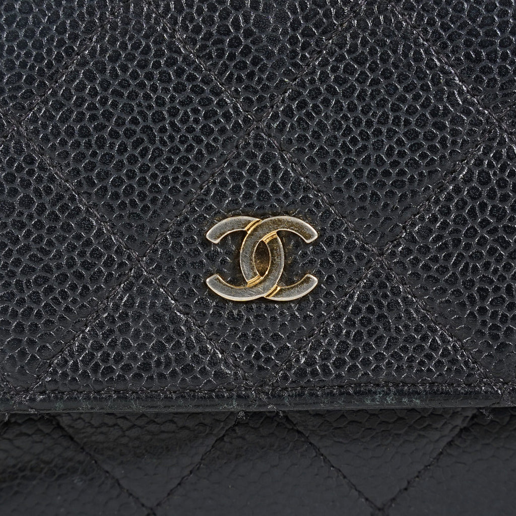 Chanel Caviar Quilted Wallet On Chain WOC Black Crossbody Bag Gold 07E2620790012
