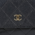 Chanel Caviar Quilted Wallet On Chain WOC Black Crossbody Bag Gold 07E2620790012