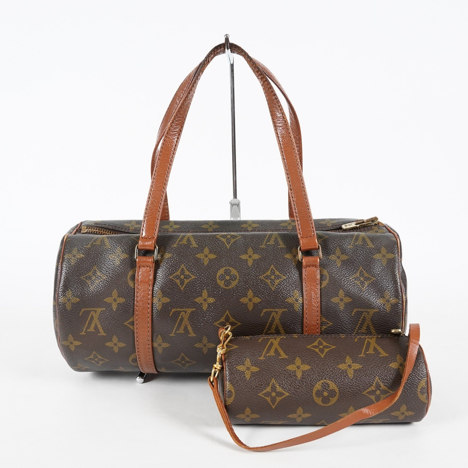 Louis Vuitton Papillon 30 Used Monogram Brown Canvas Handbag M51385 07E455390012