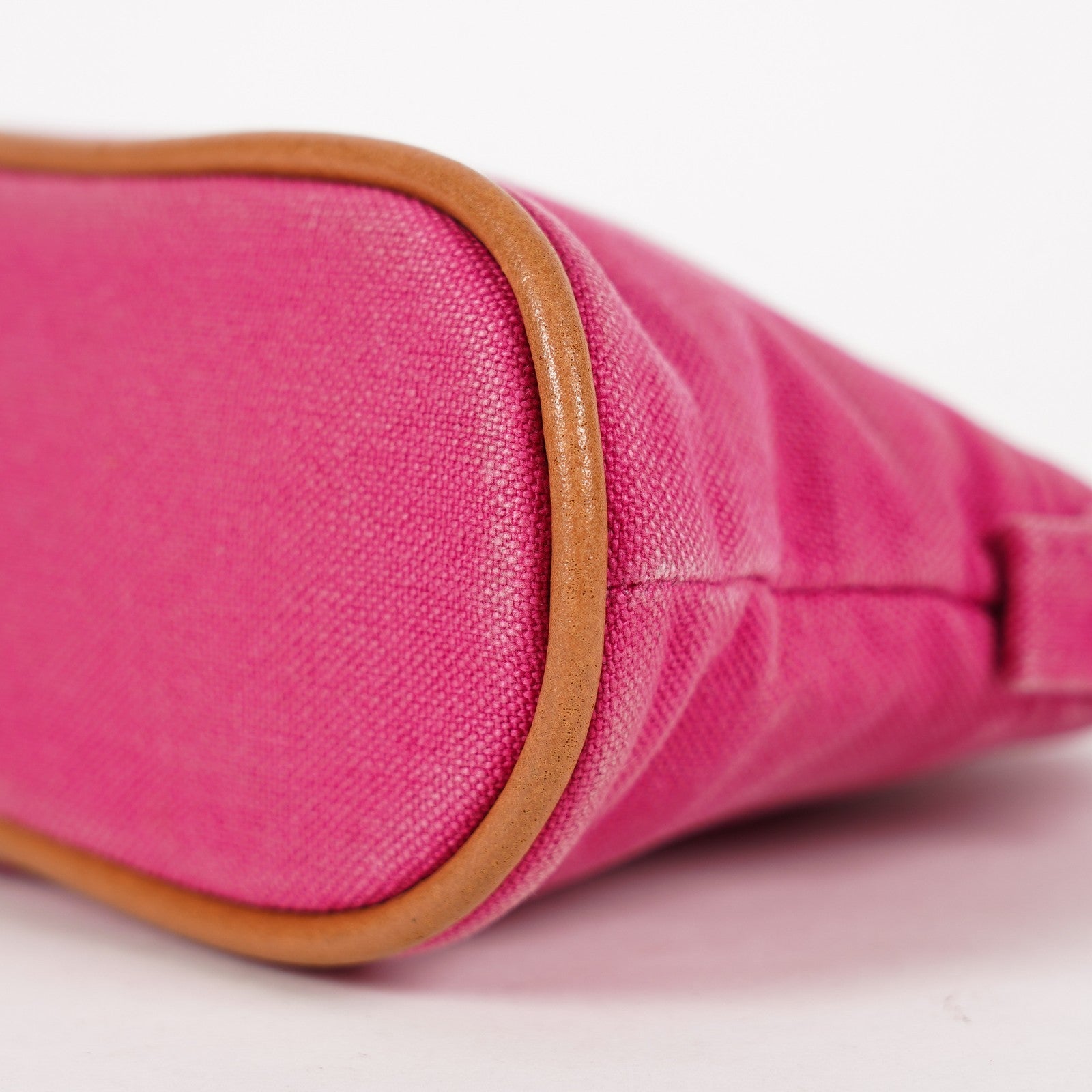 Hermes Bolide Pouch Mini Mini Pink Canvas Leather Used 07E27825001