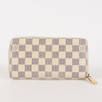 Louis Vuitton Zippy Wallet Damier Azur White Round Long PVC vintage 03T082000009