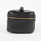 Chanel Caviar Skin CC Vanity Bag Black Leather Used Vintage 07E046490027