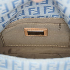 Fendi Mamma Baguette Zucca Canvas Shoulder Bag 21cm Light Blue 08E1114300020