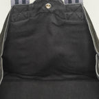 Hermes Fourre-Tout MM Black Canvas Leather Tote Bag Used Auth 09E02825011