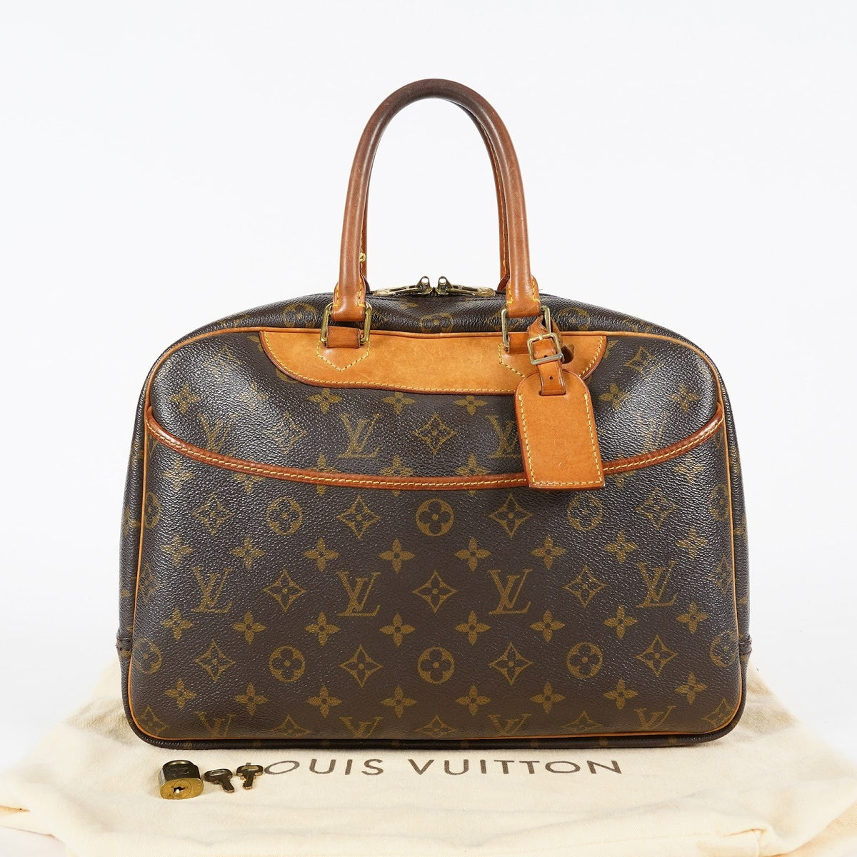 Louis Vuitton Deauville M47270 Monogram Brown Canvas Handbag Used 08A403317615