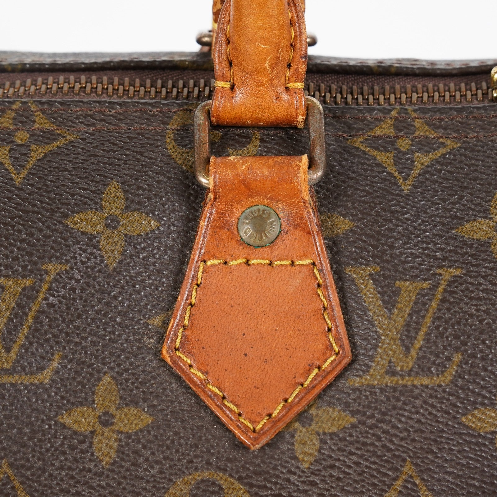 Louis Vuitton Monogram Speedy 25 Brown Coated Canvas M41528 Vintage 07E425830012