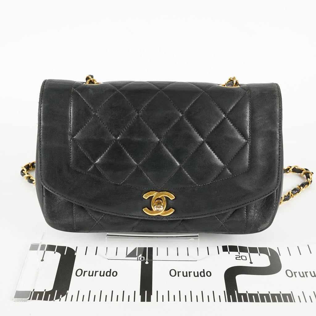 Chanel Diana 22 Flap Bag Black Lambskin Chain Shoulder Bag 09E0130470011
