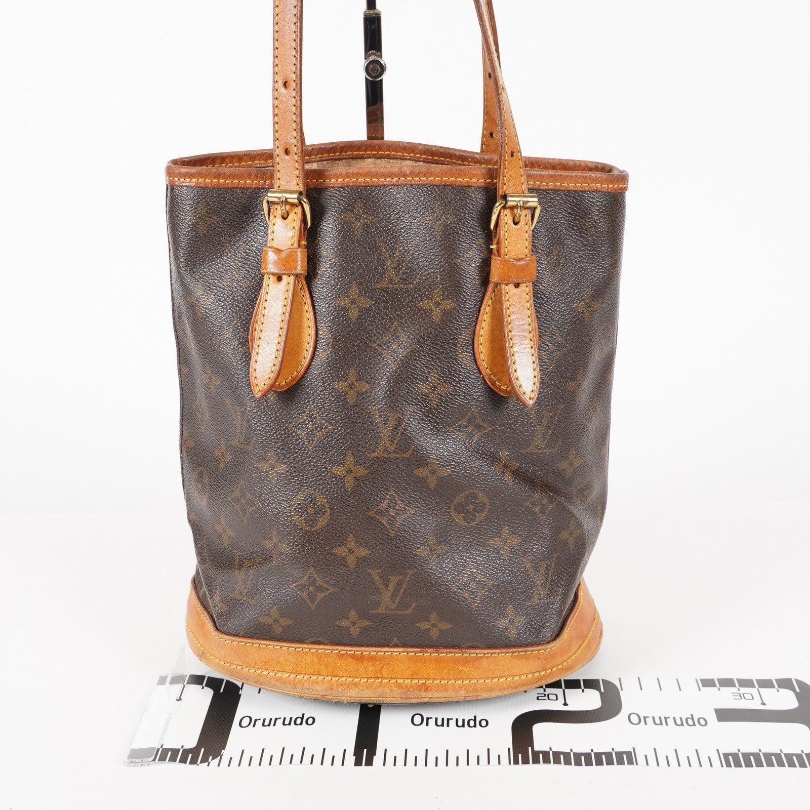 Authentic Louis Vuitton Monogram Bucket PM Shoulder Tote Bag M42238 05E112420013