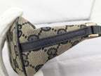 GUCCI GG Canvas Accessory Pouch Beige Black Leather Vintage Handbag 08O102330024