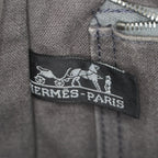 Hermes Fourre-Tout PM Tote Bag Canvas Gray Used Vintage Handbag 07E13825007