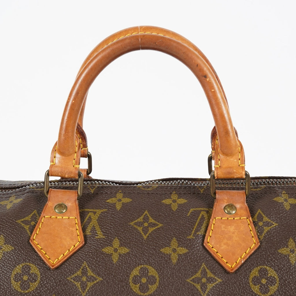 Louis Vuitton Speedy 35 Monogram Brown Canvas Hand Bag Used M41524 07E214620027