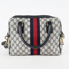 GUCCI Vintage Sherry Line GG Canvas Mini Boston Bag Navy Web 08E393190010