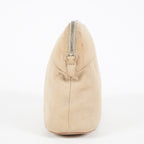 Hermes Bolide Pouch 21 Beige Canvas Leather Cosmetic Pouch Used 08E23495007