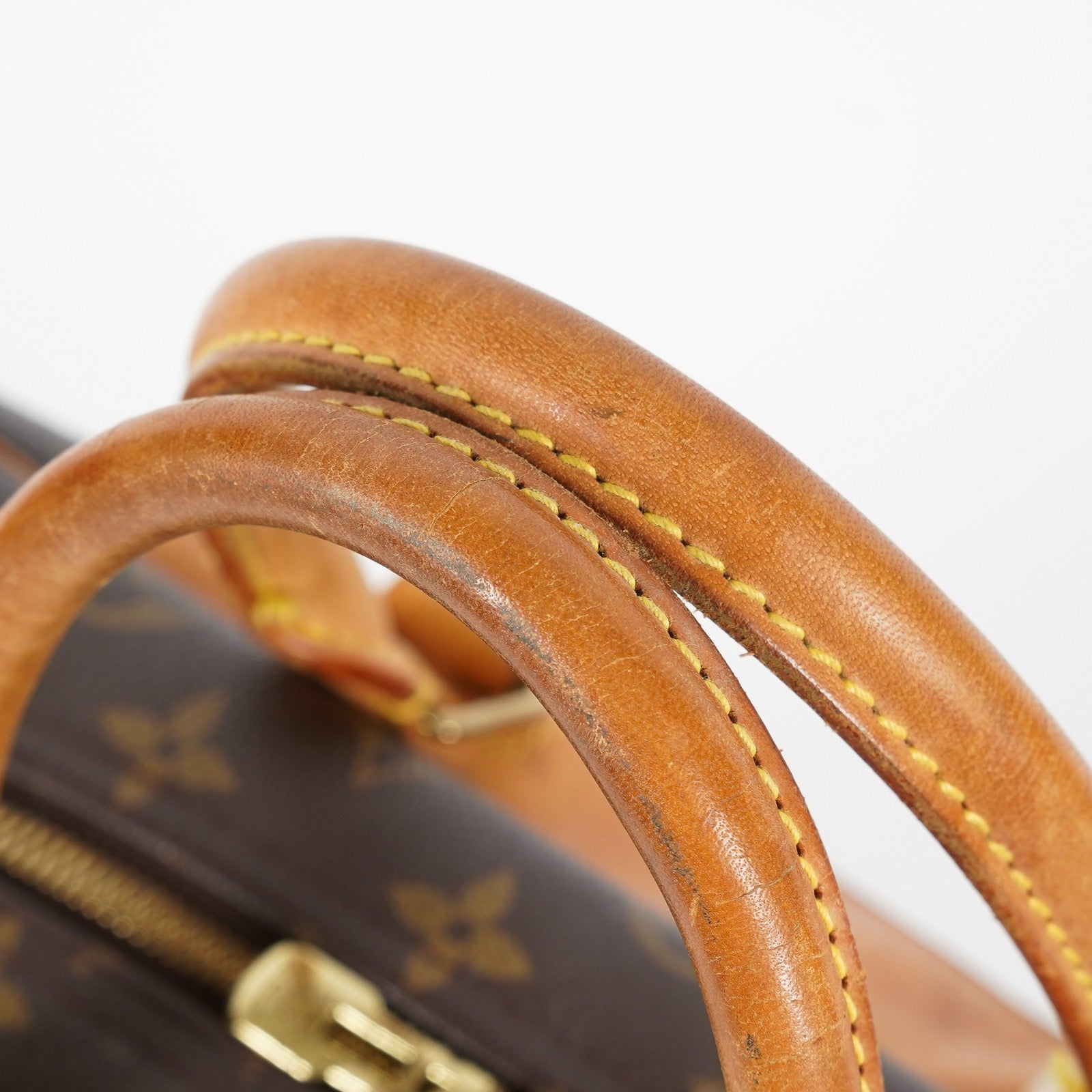 Louis Vuitton Monogram Deauville M47270 Hand Bag Brown Used Vintage 07A082288024