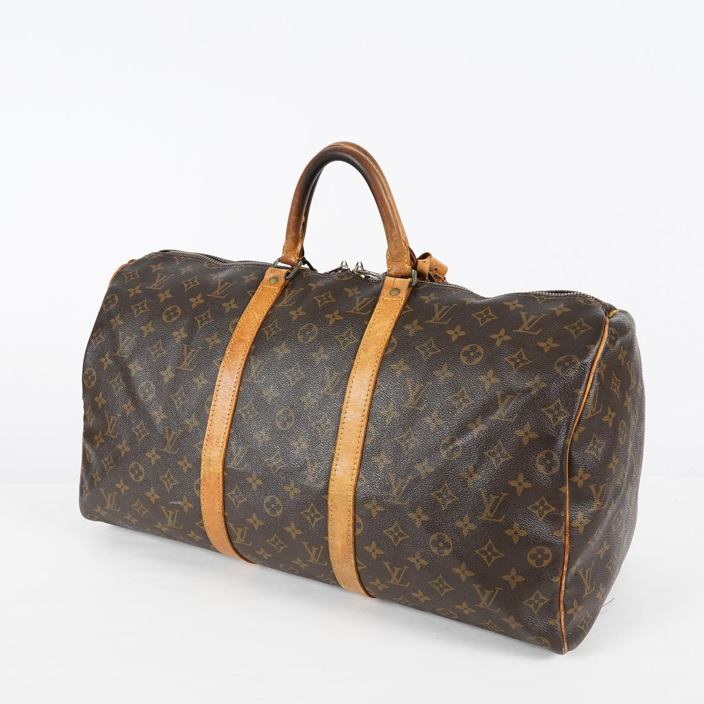 Louis Vuitton Keepall 50 Monogram Brown Duffle Bag M41426 Used 08E163630007