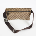 GUCCI GG Canvas Waist Belt Body Bag Beige Brown Vintage Used Womens 08E141870008