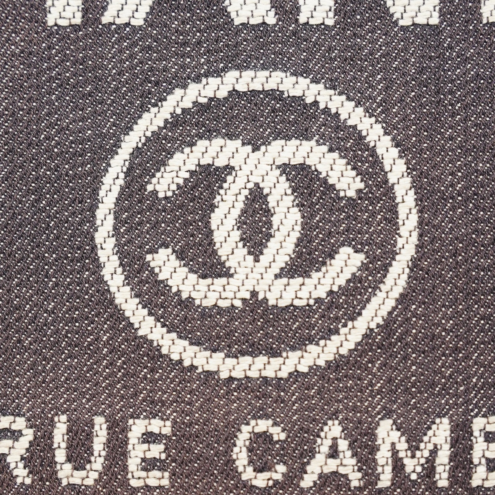 CHANEL Deauville Canvas Clutch Bag Pouch CC Logo Dark Brown Used 07A144118424