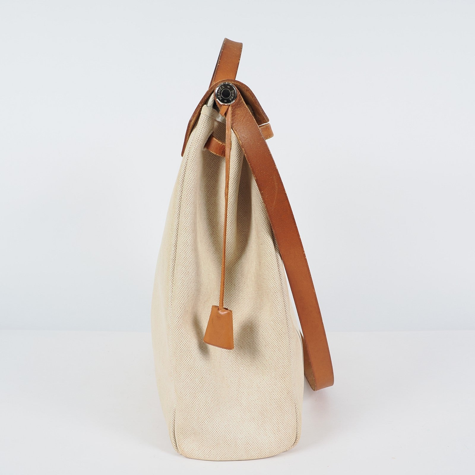 Hermes Herbag MM Handbags Leather White 04A044633207