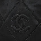 Chanel Satin Leather CC Fringe Chain Shoulder Bag Black Used 07E058800027