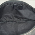 Gucci GG Canvas Boat Pochette Accessory Pouch Bag Gray Black Used 08E012530012