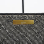 Gucci GG Canvas Boat Pochette Accessory Pouch Bag Gray Black Used 08E012530012