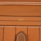 Hermes Bearn Soufflet Long Wallet Brown Leather Gold Hardware Used 08E022090008