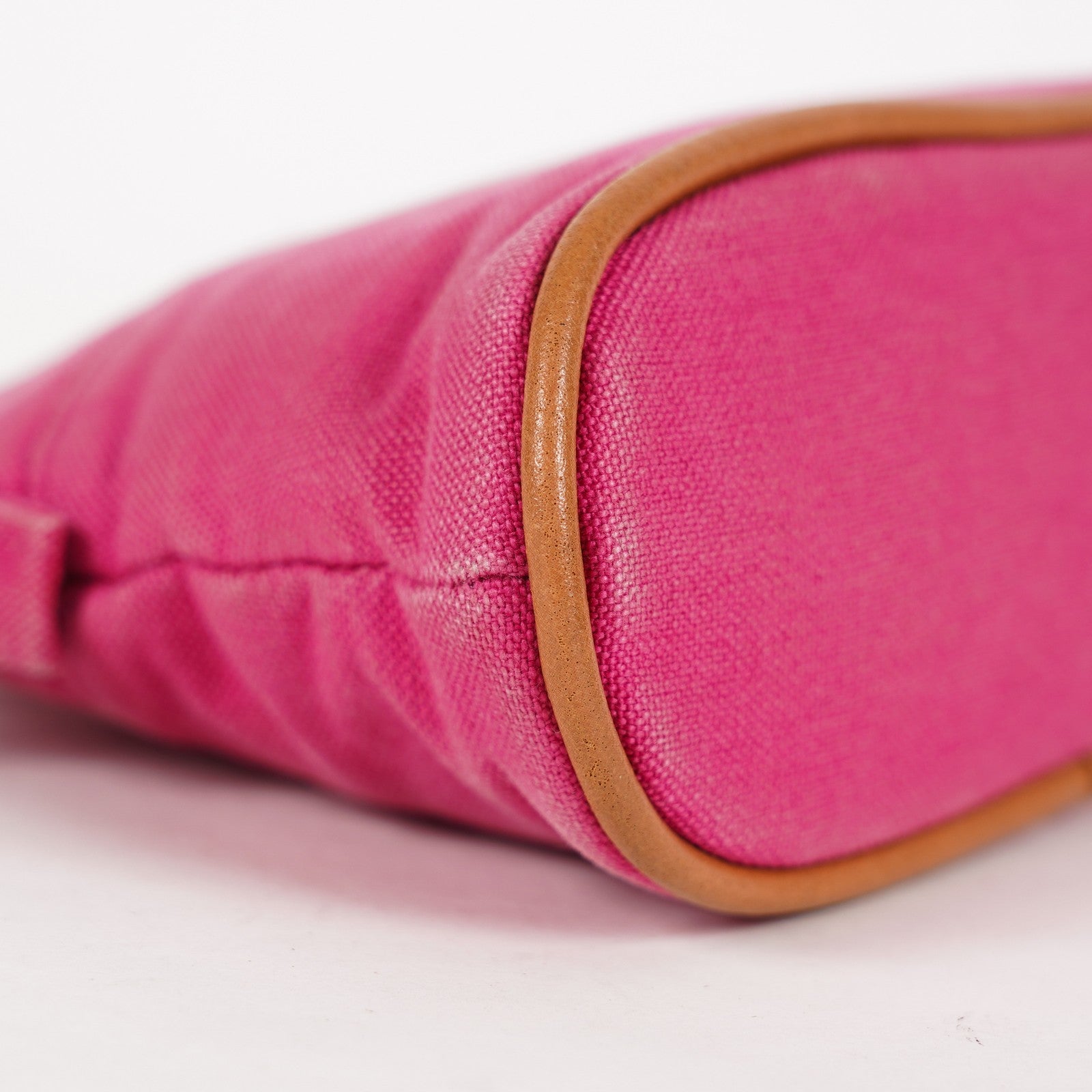 Hermes Bolide Pouch Mini Mini Pink Canvas Leather Used 07E27825001