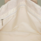 Chanel Travel Line Tote Bag Beige Nylon Leather Used Handbag 09M41793108