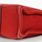 Hermes Fourre-Tout PM Red Canvas Leather Tote Bag Used Vintage 09E05825011