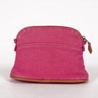 Hermes Bolide Pouch Mini Mini Pink Canvas Leather Used 07E27825001