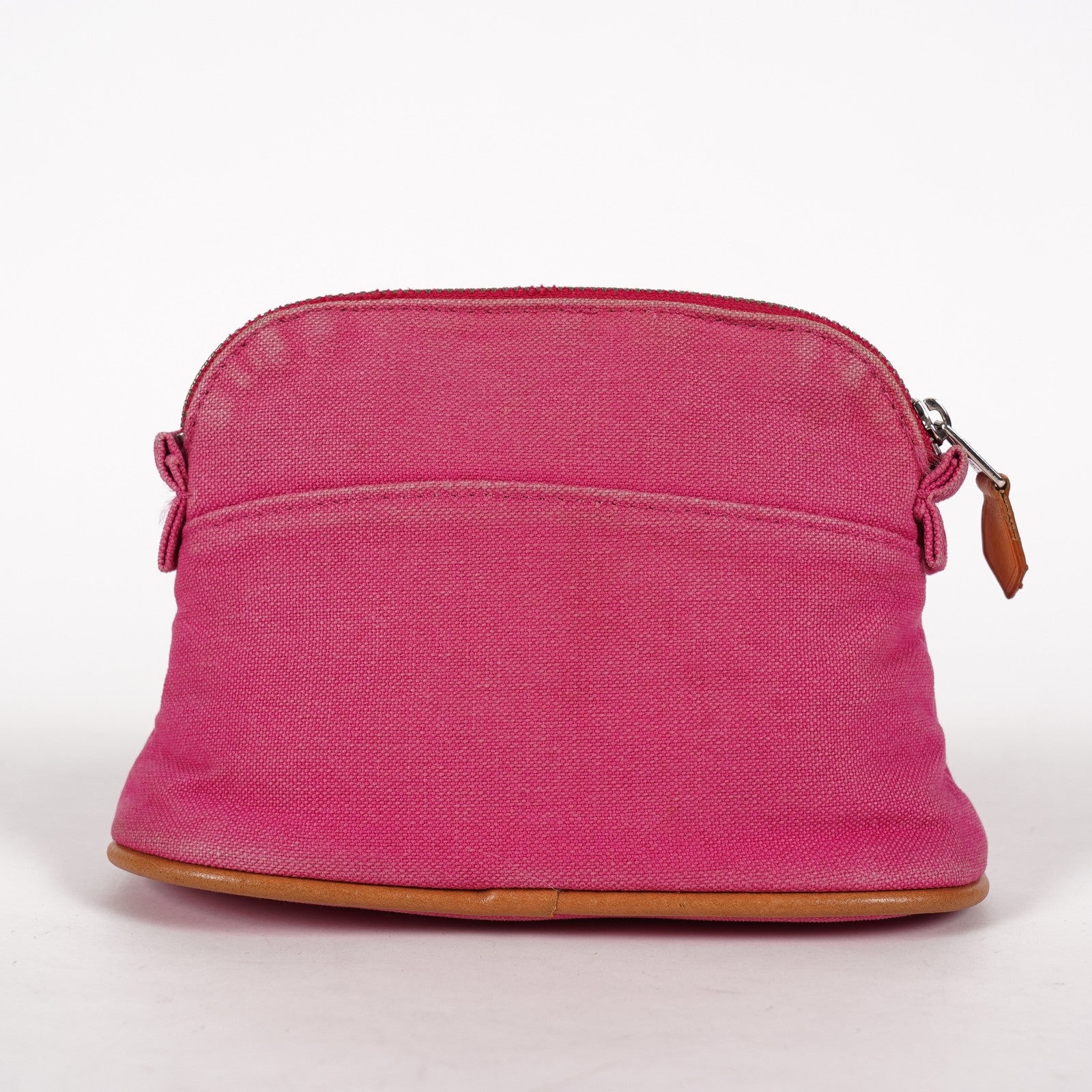 Hermes Bolide Pouch Mini Mini Pink Canvas Leather Used 07E27825001