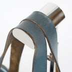 Hermes Herbag Cabas MM Navy Canvas Blue Leather Tote Hand Bag Used 08E043960012