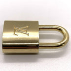 LOUIS VUITTON PadLock Lock & Key Brass Gold Authentic Number random JP Used