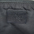 Gucci GG Canvas Boat Pochette Accessory Pouch Bag Gray Black Used 08E012530012