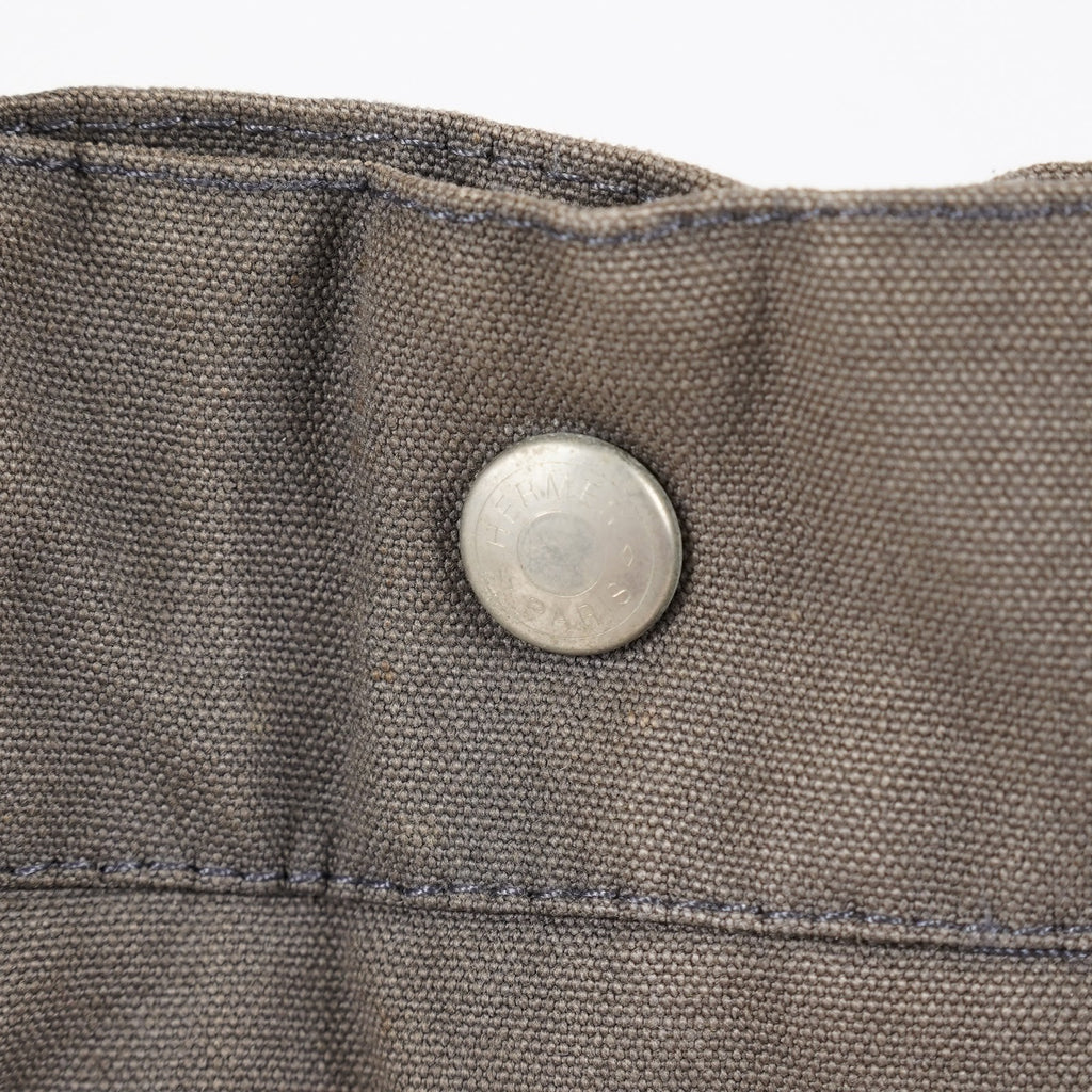 HERMES Fourre Tout GM Tote Bag Gray Canvas Handbag Unisex 08E34825010