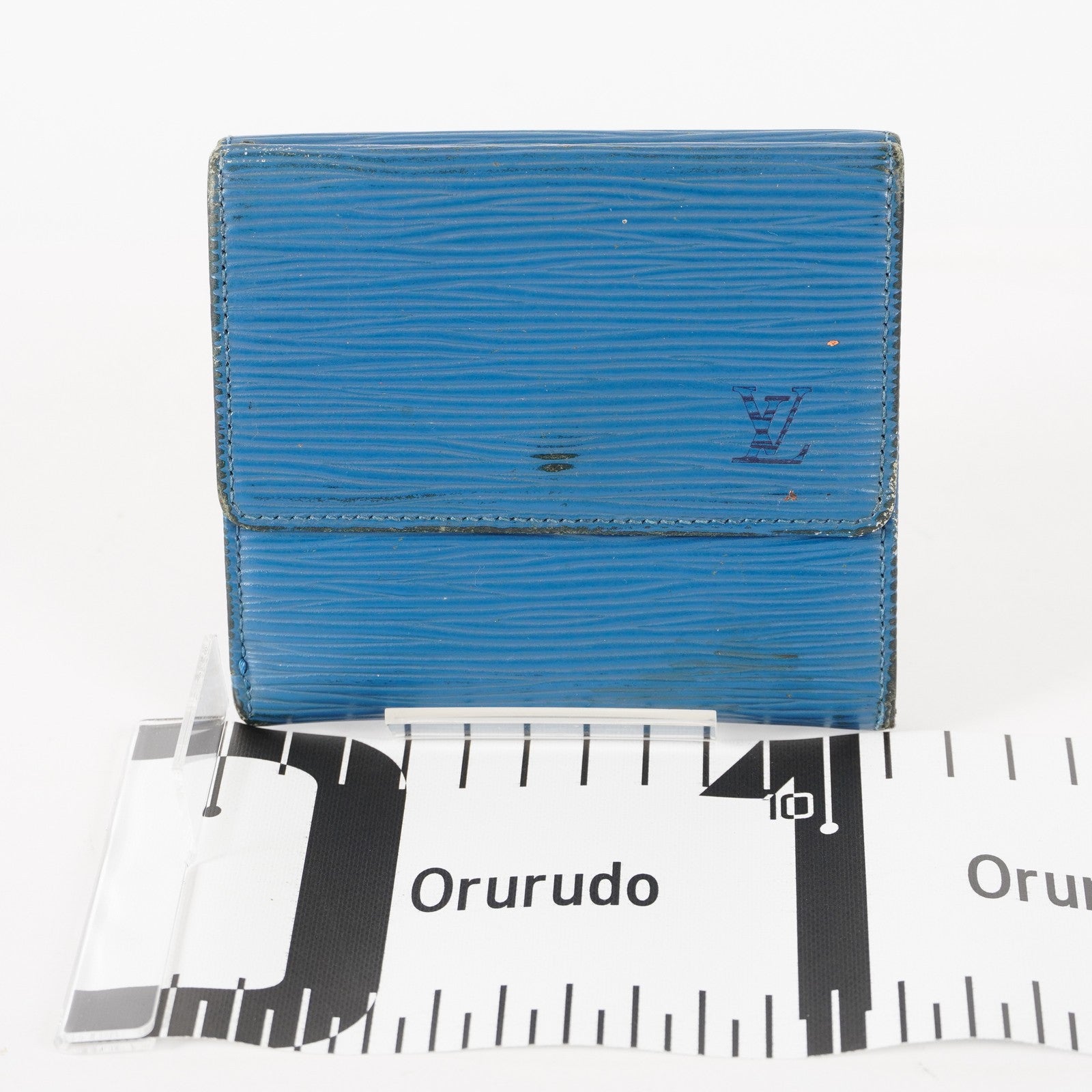 Louis Vuitton Blue Epi Leather Elise Compact Wallet  XY215