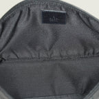 Gucci GG Canvas Boat Pochette 22cm Black Leather Trim Vintage Used 07E022310029