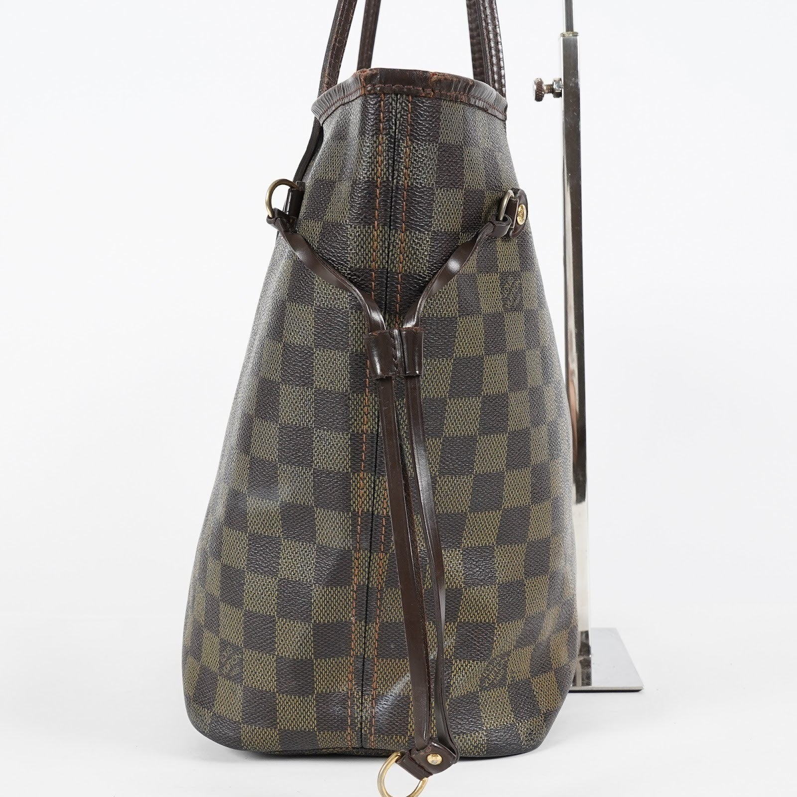 Louis Vuitton Neverfull MM N51105 Damier Ebene Brown Tote Bag Used 07E133960027
