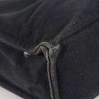 HERMES Fourre-Tout MM Black Canvas Tote Bag Hand Bag Purse Used 07A08605005