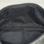 Gucci GG Canvas Boat Pochette Accessory Pouch Bag Gray Black Used 08E012530012