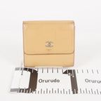 AUTHENTIC Chanel VINTAGE Beige Sevruga Compact Wallet 05E561045016