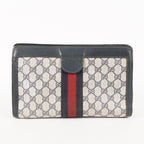 VINTAGE GUCCI Clutch Bag GG Sherry Line Navy 05M02846425