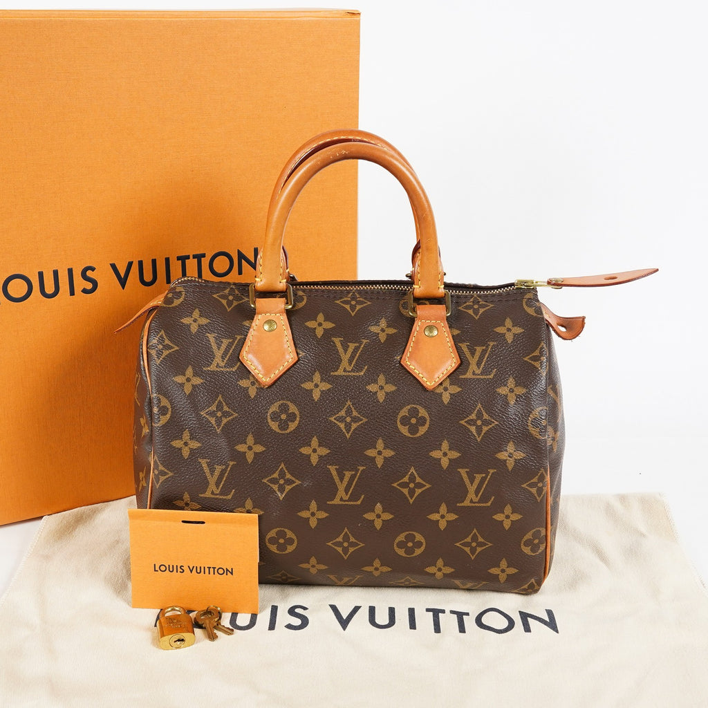 Louis Vuitton Monogram Speedy Handbag Brown Canvas Used M41528 08E2711110007