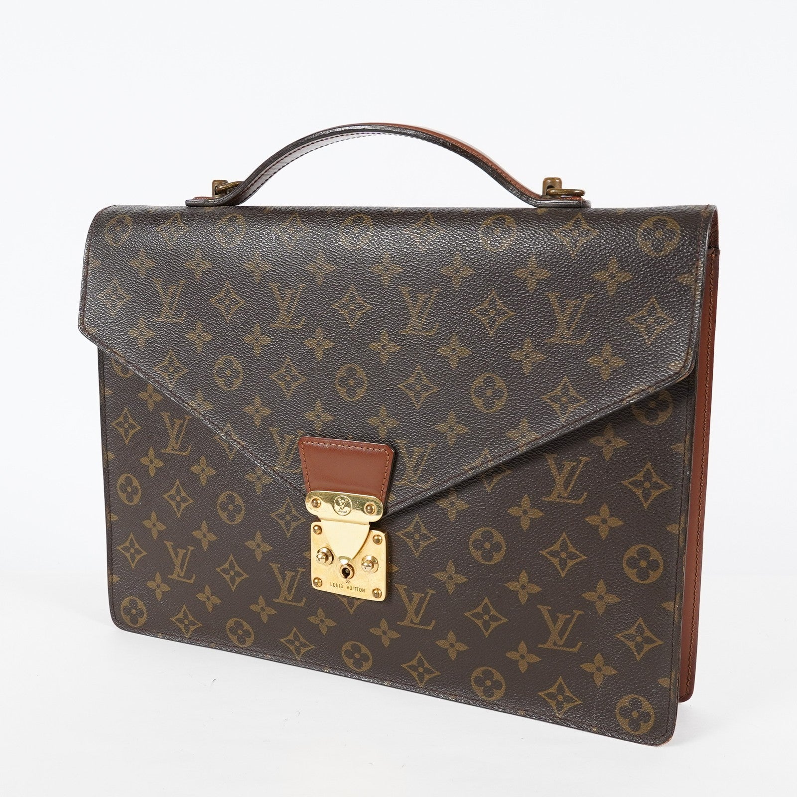 Louis Vuitton M53331 Monogram Briefcase Business Bag Brown Vintage 08A011944803