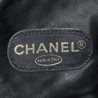 CHANEL Vintage CC Black Leather Drawstring Shoulder Bag 26cm Used 07E118580027