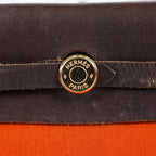 Hermes Herbag TPM Toile Canvas Leather Orange 2way Handbag Bag 07E275500012