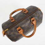 Louis Vuitton Monogram Speedy 25 Brown Coated Canvas M41528 Vintage 07E425830012